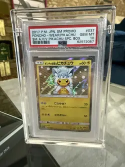 Pokemon Card Japanese Poncho Wearing Pikachu Alolan 037/SM-P PSA 10 GEM MINT - Image 3