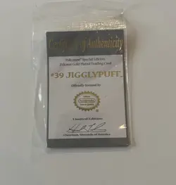 VTG Pokemon 23k Gold Plated Jigglypuff Trading Card Burger King Sealed 1999 - Image 2