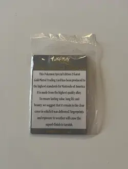 VTG Pokemon 23k Gold Plated Jigglypuff Trading Card Burger King Sealed 1999 - Image 3