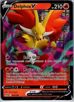 Delphox V 027/196 SWSH11: Lost Origin - Pokemon Card - NM - Image 1