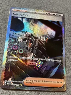 Giacomo 267/193 Pokemon Card Special Illustration Rare SIR Full Art Trainer NM - Image 3