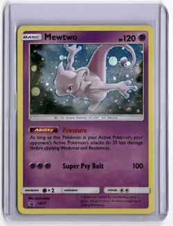 Mewtwo SM77 Sun & Moon Black Star Promo Cosmos Holo Pokemon Card - LP - Image 1