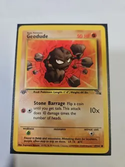 Geodude 47/62 1st Edition Pokemon TCG WOTC Base Set Fossil Common Lp - Image 1