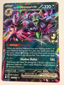 Pokemon TCG Marnie's Grimmsnarl EX 136/182 Destined Rivals Holo Double Rare - Image 1