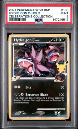 2021 Pokemon SWSH Black Star Promo Celebrations Hydreigon C-Holo PSA 9 Mint - Image 1