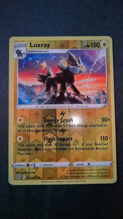 Luxray 051/172 Rare Brilliant Stars Pokemon Reverse Holo Near Mint - Image 2