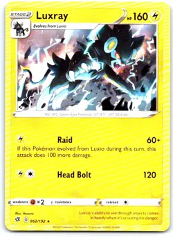Luxray 62/192 Rare Deck Exclusives Pokemon Near Mint - Image 1