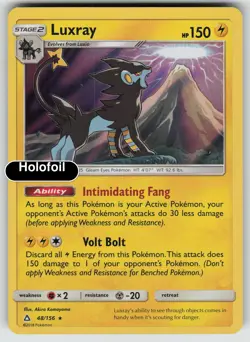 Pokemon - Luxray - Holofoil [SM05 - 48/156 Near Mint] - Image 2