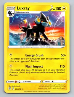 Luxray 051/172 Rare Brilliant Stars Pokemon Near Mint - Image 1