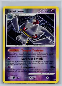 Banette 19/127 Rare Platinum Pokemon Reverse Holo Lightly Played - Image 1