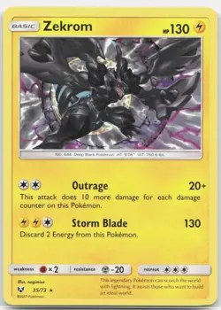 Zekrom 35/73 Holo Rare Shining Legends Pokemon Near Mint - Image 1