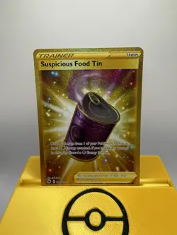 Pokemon Suspicious Food Tin 080/073 Gold Champions Path - Image 1