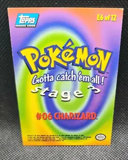 1999 Pokemon Topps Charizard E6 of 12 Movie Edition Stage 3 Regular Blue Label - Image 2