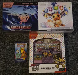 Pokemon TCG Sealed Lot: Prismatic ETB Chaos Rising ETB Alakazam 151 EX - Image 1