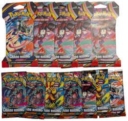 Pokemon TCG Chaos Rising Booster Pack Lot of 12 ME04 Sealed 5 Sleeved 7 Loose - Image 1