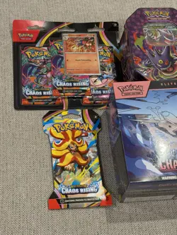 Pokemon TCG 7x Sealed Lot Chaos Rising ETB + Mega Gengar Ex Jumbo Tin - Image 2