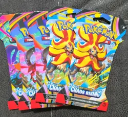 Pokemon TCG Mega Evolution: Chaos Rising Booster Pack Lot 5 Packs English - Image 1