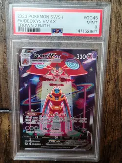 Pokemon Deoxys VMAX GG45/GG70 Crown Zenith Galarian Gallery Full Art Holo PSA 9 - Image 1