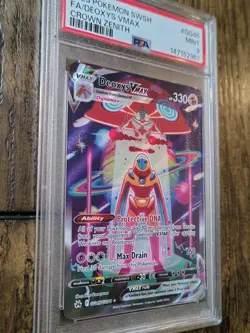 Pokemon Deoxys VMAX GG45/GG70 Crown Zenith Galarian Gallery Full Art Holo PSA 9 - Image 3