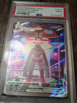 Pokemon Deoxys VMAX GG45/GG70 Crown Zenith Galarian Gallery Full Art Holo PSA 9 - Image 4
