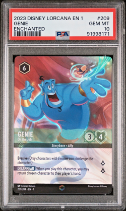 2023 Disney Lorcana EN 1 - The First Chapter Enchanted GENIE -On The Job PSA 10 - Image 1