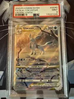 PSA 9 MINT Glaceon VStar SWSH Crown Zenith #GG40 Full Art Alt Art Pokemon Card - Image 1