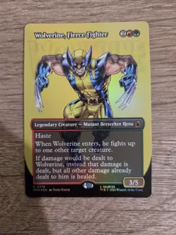 MTG Marvel Super Heroes Wolverine, Fierce Fighter 0378 Rare Foil NM - Image 1