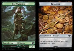 4x Elf Warrior // Treasure Double Sided Token MTG - Commander: The Lord of the R - Image 1