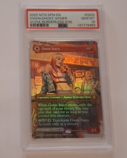PSA 10 Gem Mint Gwen Stacy Borderless FOIL Spiderman Magic the Gathering MTG 202 - Image 1