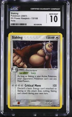 Slaking Holo Rare Pokemon Card 13/108 EX Power Keepers Set CGC 10 GEM MINT - Image 1