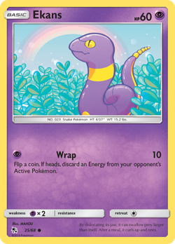 EKANS 25/68 HIDDEN FATES REVERSE HOLO COMMON NM - Image 1
