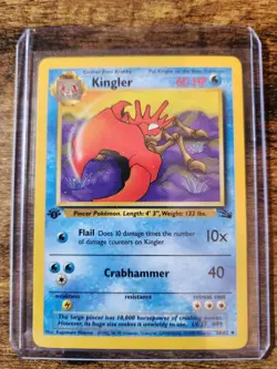 1999 Pokemon TCG Fossil Kingler Uncommon 1st Edition 38/62 - Image 1