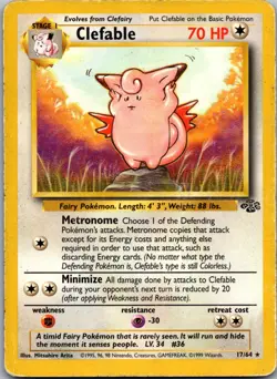 Clefable Non Holo 17/64 - Jungle - HP Pokemon TCG - Image 1