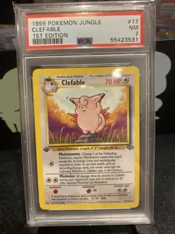 Pokemon TCG Clefable Jungle 17/64 1st Edition PSA 7 - Image 1