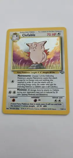 Pokemon TCG Clefable Jungle Card 17/64 Unlimited Rare Holo - Image 1