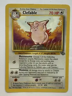 Pokemon TCG Clefable 17/64 Jungle Unlimited Non Holo - LP - Image 1