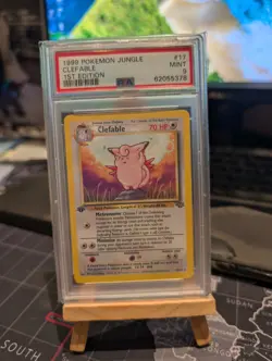 Pokemon TCG Clefable Jungle Card 17/64 Unlimited Rare Non-Holo PSA 9 1st Edition - Image 1