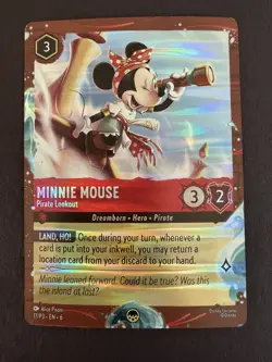 4 cards -Minnie Mouse Pirate Lookout Disney Cruise Lorcana Foil Promo Card - Image 5