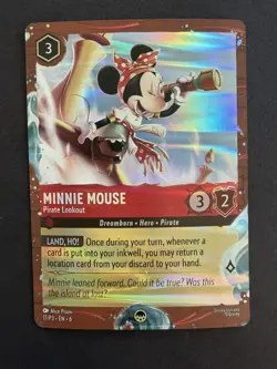 4 cards -Minnie Mouse Pirate Lookout Disney Cruise Lorcana Foil Promo Card - Image 1
