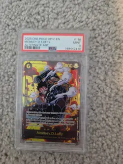 2025 ONE PIECE OP10-ROYAL BLOOD ALTERNATE ART #118 MONKEY D. LUFFY PSA 9 - Image 1