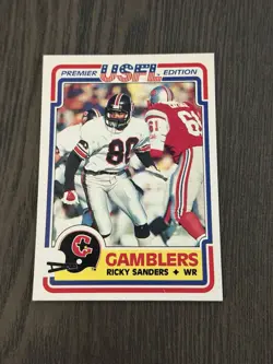 1984 Topps USFL #38 RICKY SANDERS Houston Gamblers Football Card XRC Rookie RC - Image 1