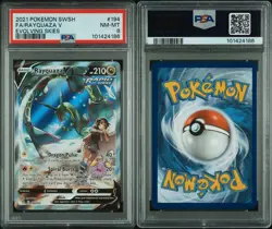 PSA Graded 8 Rayquaza V Alt Art Evolving Skies 194/203 Pokemon - Image 3