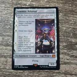 Magic the Gathering Final Fantasy Summon Bahamut Foil Card - Image 1