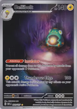 Pokemon Bellibolt 201/197 Obsidian Flames Illustration Rare Full Art Holo SV03 - Image 1