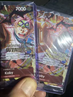 Koby P-092 - OP12 Pre Release Winner Promo X2 Both SEALED One Piece TCG English - Image 5