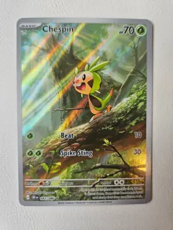 Pokemon TCG Chespin 87/86 Chaos Rising Illustration Rare Holo Card NM - Image 1