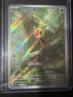 Pokemon TCG Chespin 87/86 Illustration Rare ME04: Chaos Rising M/NM Full Art - Image 1