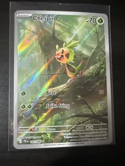 Pokemon TCG Chespin 87/86 Illustration Rare ME04: Chaos Rising M/NM Full Art - Image 2