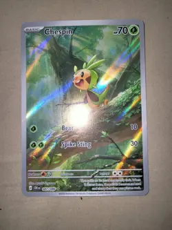 Pokemon TCG Chespin 87/86 Illustration Rare ME04: Chaos Rising M/NM Full Art - Image 1