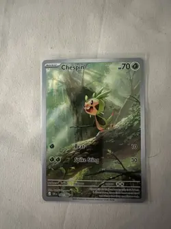Pokemon TCG Chespin 87/86 Illustration Rare ME04: Chaos Rising M/NM Full Art - Image 1
